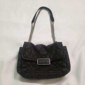 Marc By Marc Jacobs Black Quilted Cow Leather Chain Strap Shoulder Bag Purse